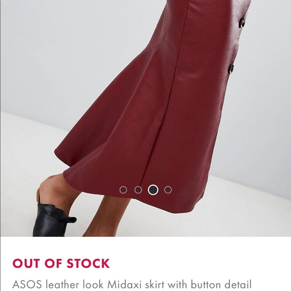 ASOS leather look Midaxi skirt with button detail - Picture 4 of 4